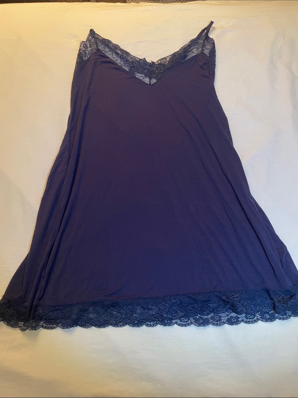 Lace-Trim Deep Purple Slip Chemise - Women's Intimates